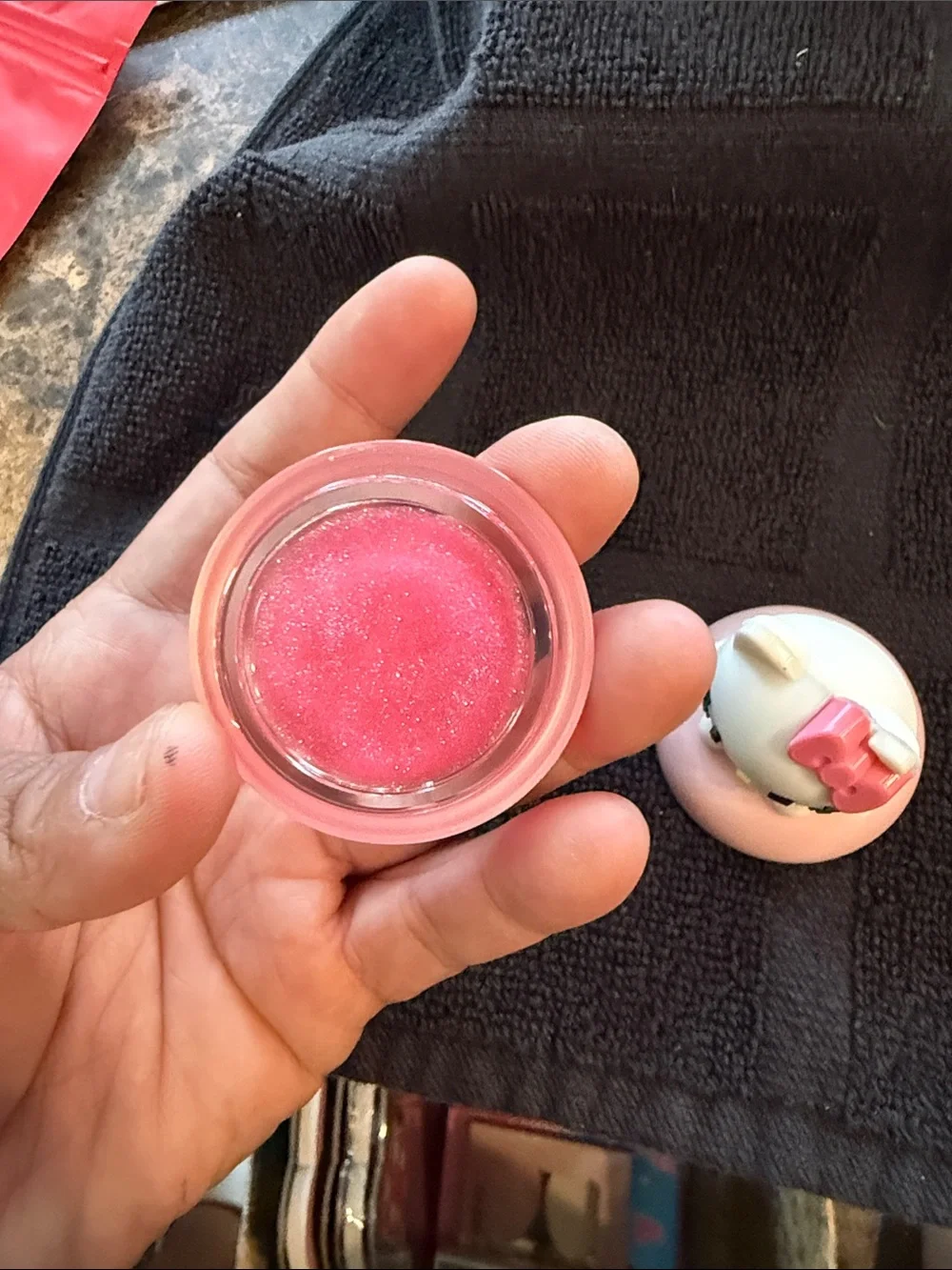 Hello Kitty Pink Bow Lip Balm with Pale Pink and Coral Base